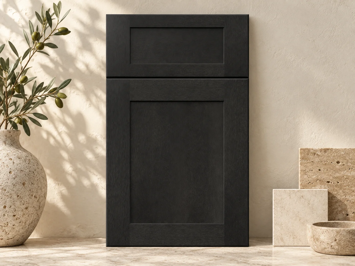 Cobblestone wood cabinet finish
