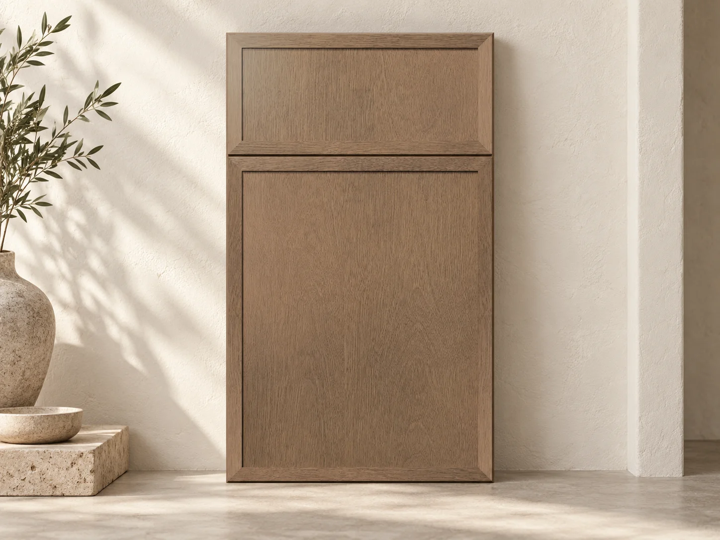 Truffle wood cabinet finish